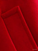 Sobretudo vermelho feminino, detalhe de textura em lã