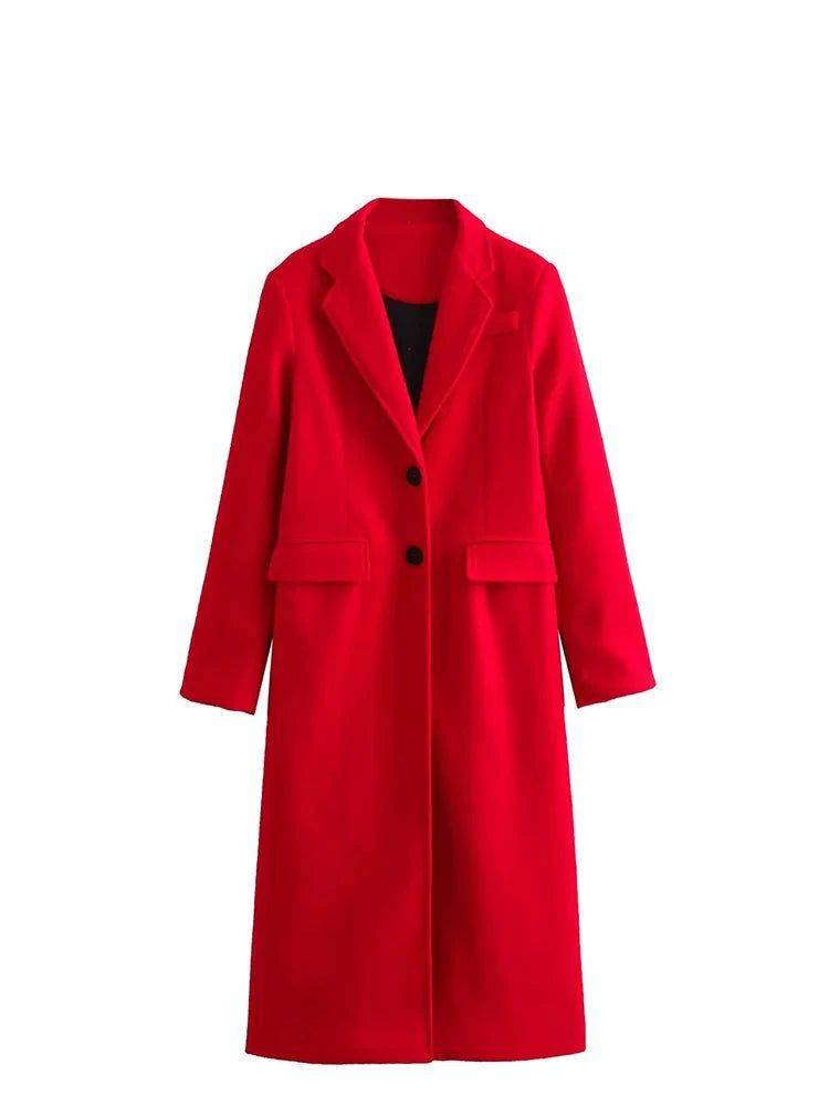 Sobretudo Longo Feminino Vermelho Alex - Zellum