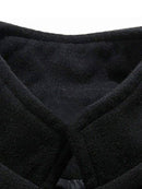 Gola padre e tecido de sobretudo masculino preto