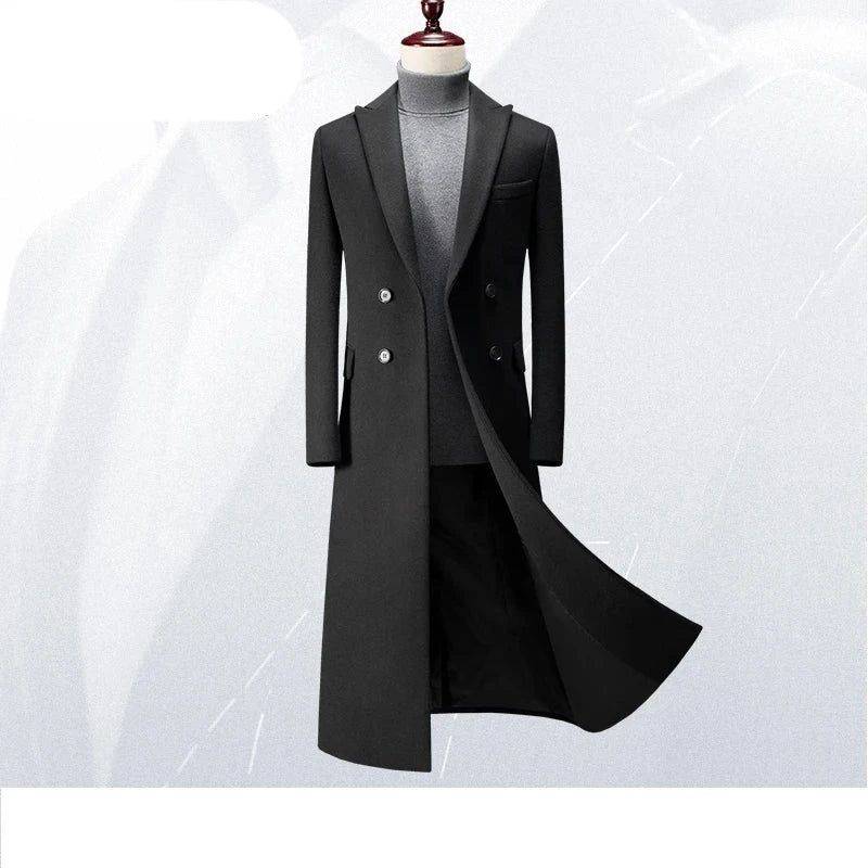 Sobretudo Masculino Longo Eternal Com Tecido Premium Preto - Zellum