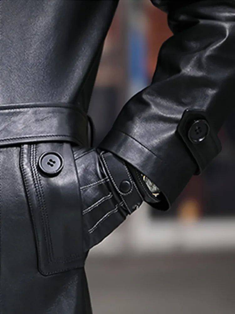 Sobretudo Masculino Longo Feito em Couro - Zellum