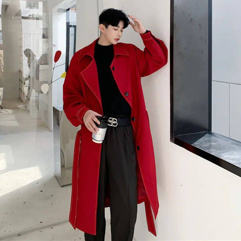 Sobretudo Masculino Longo Vermelho - Zellum