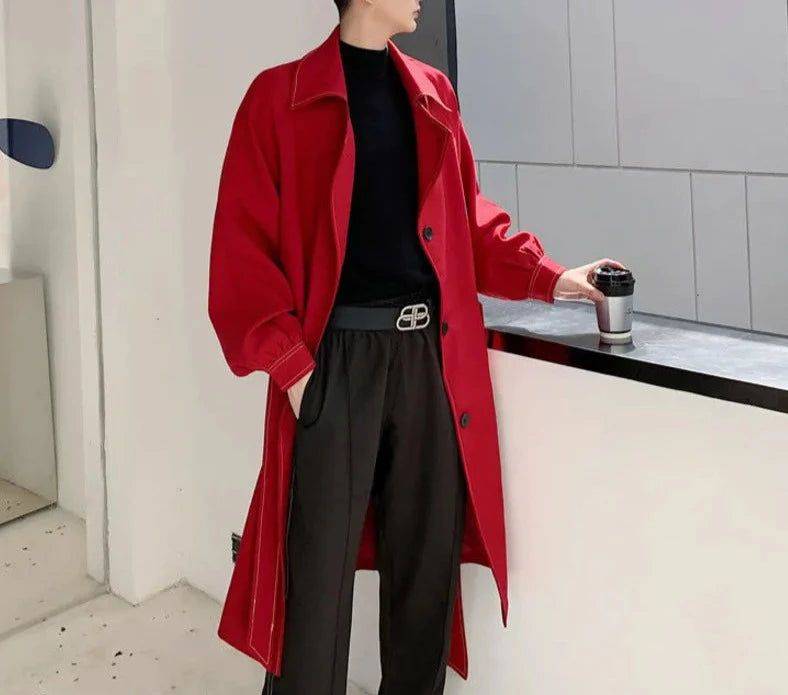 Sobretudo Masculino Longo Vermelho - Zellum