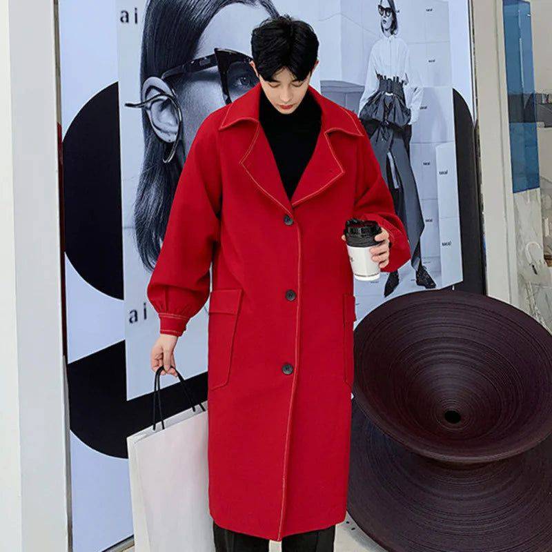 Sobretudo Masculino Longo Vermelho - Zellum