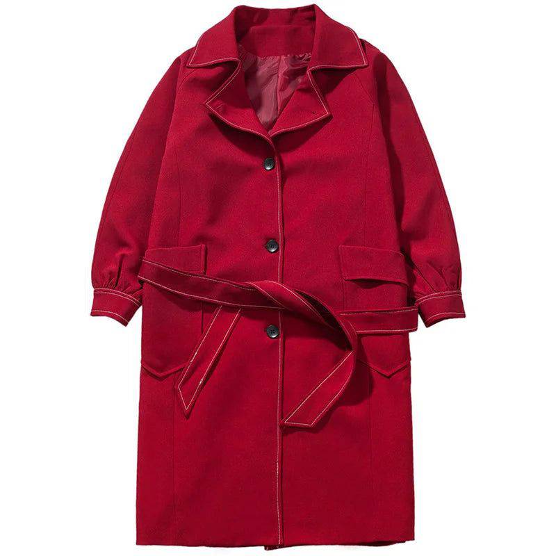 Sobretudo Masculino Longo Vermelho Vermelho - Zellum