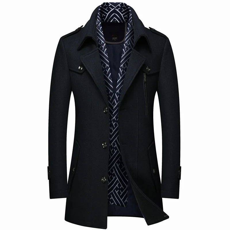 Sobretudo Masculino Moderno Casual Para Frio Preto - Zellum