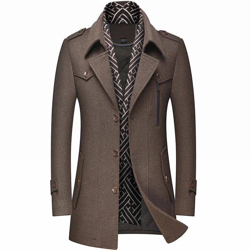Sobretudo Masculino Moderno Casual Para Frio Caqui - Zellum