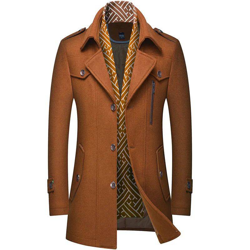 Sobretudo Masculino Moderno Casual Para Frio Camel - Zellum