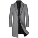 Sobretudo masculino cinza slim fit com forro acolchoado preto