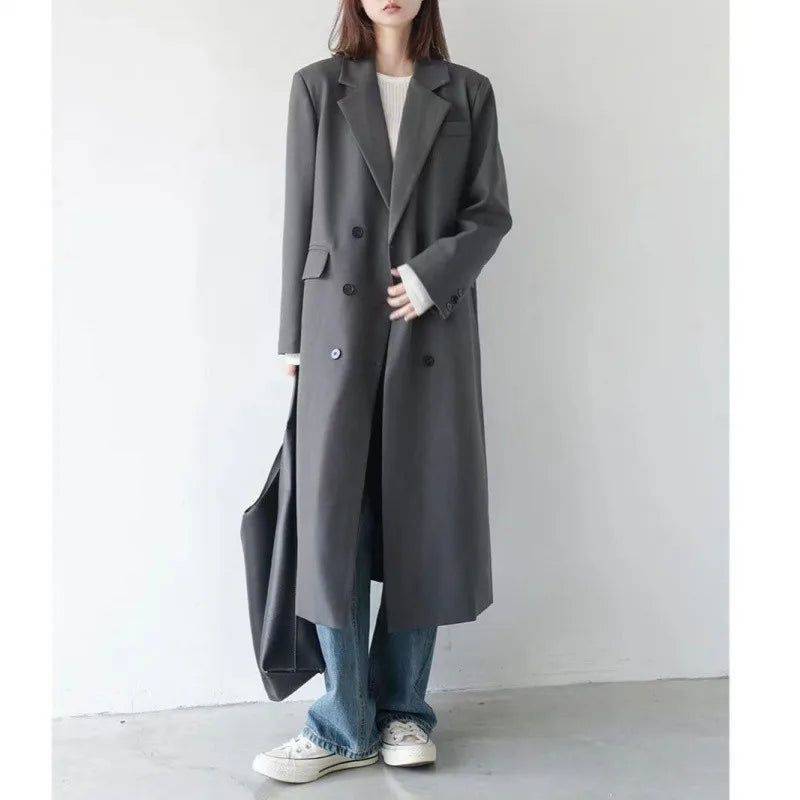 Sobretudo Social Longo Feminino Cinza - Zellum