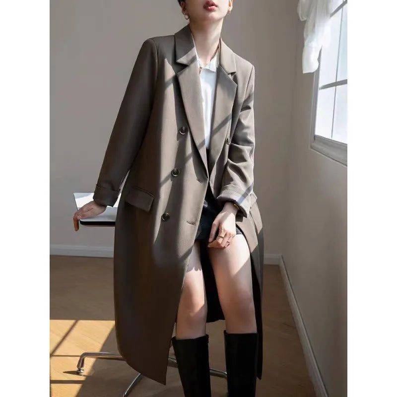 Sobretudo Social Longo Feminino Marrom Claro - Zellum