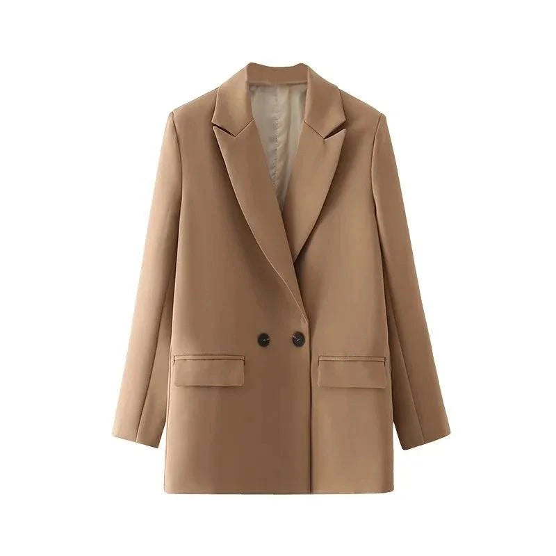 Blazer feminino social básico marrom sofisticado