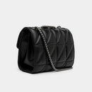 Bolsa clutch preta acolchoada com alça de corrente
