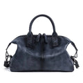 Bolsa Feminina Estruturada Legítimo Donna grafite, couro vintage, zíperes frontais. Design espaçoso e sofisticado.