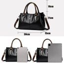 Bolsa tote feminina de couro preto com alças marrom e capacidade para tablet