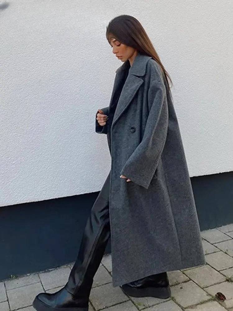 Sobretudo Feminino Longo Premium Feito em Lã - Zellum